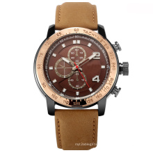 Genuine Leather Strap Fashion Man Wrist Watch